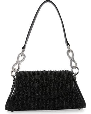 BERNESS Rhinestone Embellished Shoulder Bag - Black