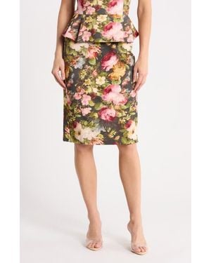 Tahari Leopard Print Ponte Knit Pencil Skirt - Multicolor