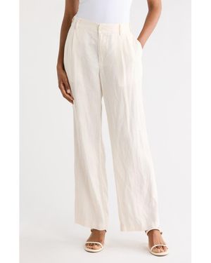 James Perse Pleated Front Linen Pants - Natural