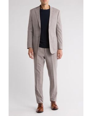 English Laundry Plaid Wool Blend Suit - Gray