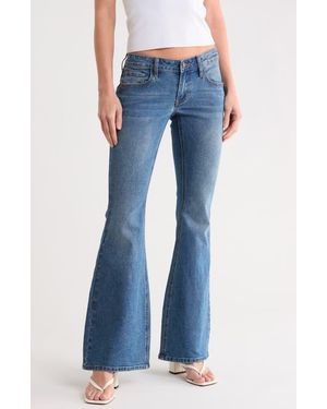 Fade Out Loud Ultra Low Rise Flare Jeans - Blue