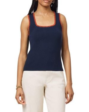 Scotch & Soda Embroidered Trim Sweater Tank - Blue
