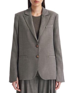 Twp Wool Blend Boyfriend Blazer - Gray