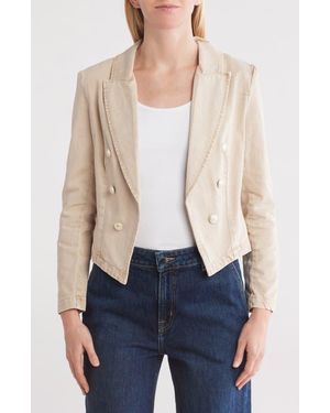 L'Agence Wayne Double Breasted Crop Blazer - Natural