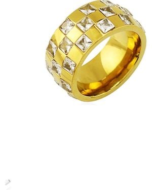 Rebel Gender Inclusive Crystal Band Ring - Yellow