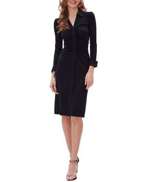 Diane von Furstenberg Sheska Ruched Shirtdress - Black