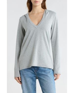 Go Couture Hooded High-Low Tunic - Gray