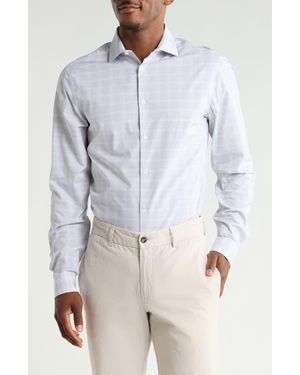 Calvin Klein Check Slim Fit Cotton Button-Up Shirt - Blue