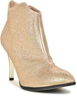 Lady Couture Lucky Rhinestone Metallic Stiletto Bootie - Natural
