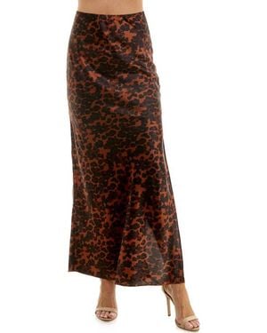 Urban Social Bias Cut Maxi Skirt - Brown