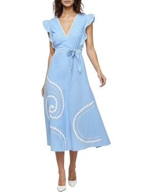 CELINA MOON Meaghan Midi Dress - Blue