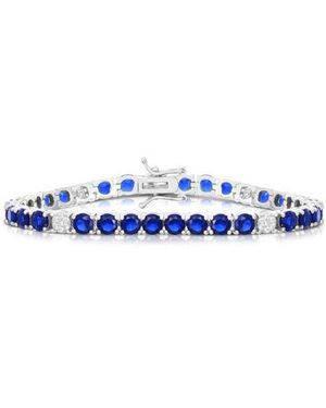 Chloe and Madison 4Mm Cubic Zirconia Tennis Bracelet - Blue