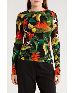 Alice + Olivia Delaina Long Sleeve Top - Multicolor