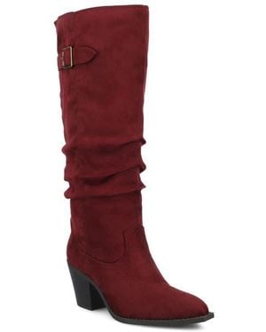 Journee Collection Kaleah Slouchy Boot - Red
