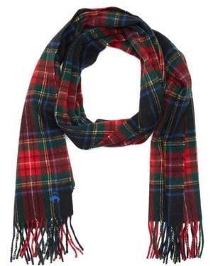 Brooks Brothers Wool & Cashmere Plaid Scarf - Black