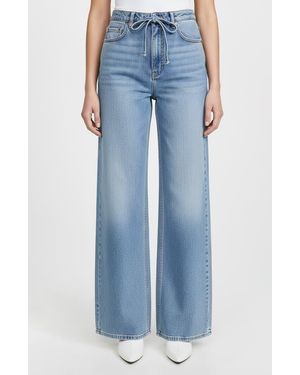 Bebe High Waist Wide Leg Jeans - Blue