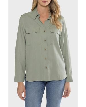 Matty M Raye Long Sleeve Utility Shirt - Green