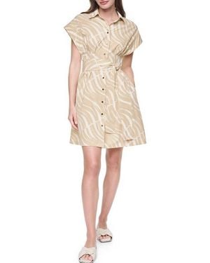 DKNY Short Sleeve Shirtdress - Natural