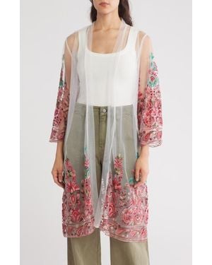 Forgotten Grace Embroidered Duster - White