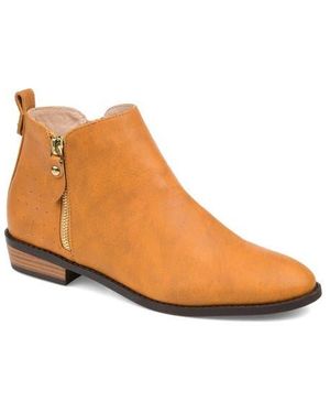 Journee Collection Ellis Round Toe Bootie - Brown