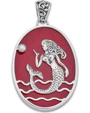 Samuel B. Oval Mermaid Pendant - Red