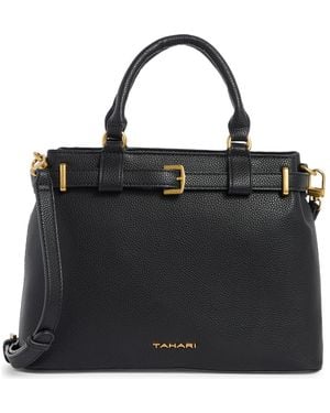 Tahari Overlook Leather Satchel - Black