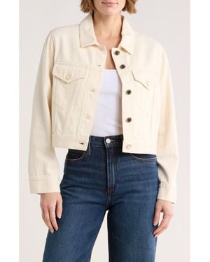 Alice + Olivia Chloe Relaxed Boxy Crop Denim Jacket - Natural