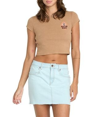 Volcom 1991 Logo Crop Graphic T-Shirt - Blue
