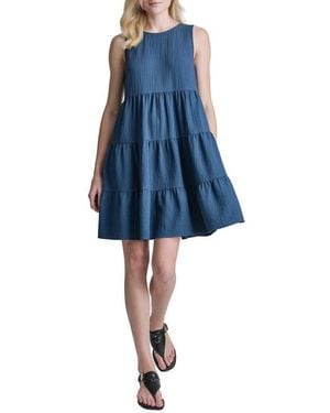 DKNY Commuter Sleeveless Swing Minidress - Blue