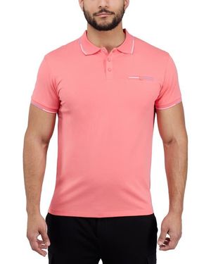 Xray Jeans Jacquard Rib Collar Polo - Pink