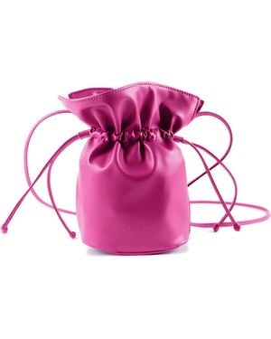 Mela Vegan Leather Bucket Bag - Pink