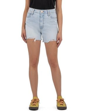 Kut From The Kloth Taylor Distressed High Waist Cutoff Denim Shorts - Blue