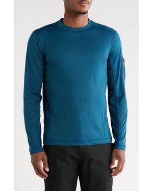 CARBON + CRAFT Jacquard Long Sleeve T-Shirt - Blue