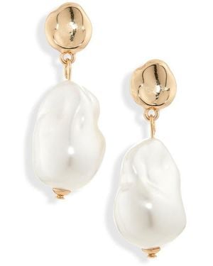 Nordstrom Rack Molten Faux Pearl Drop Earrings - White