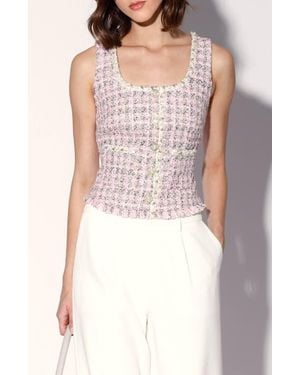 Walter Baker Francine Tweed Top - Pink