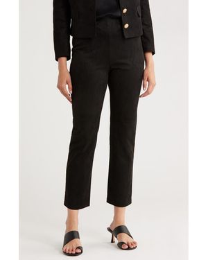 Gemma Jane Faux Suede Ankle Pants - Black
