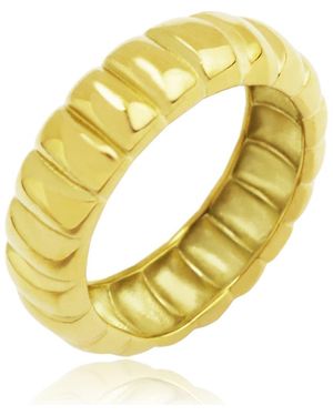 Rebel Ribbed Band Ring - Yellow