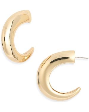 Leith Puffy Hoop Earrings - Metallic