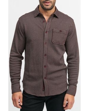 Robert Graham Bressett Houndstooth Knit Button-Up Shirt - Brown