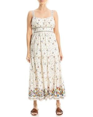 Max Studio Strappy Tiered Maxi Dress - Natural