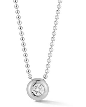 Glaze Jewelry Sterling Round Pendant Necklace - White