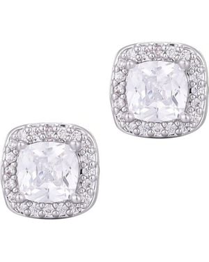 Adornia Cubic Zirconia Halo Cushion Stud Earrings - White