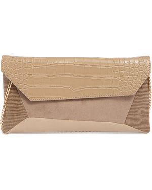 Dolce Vita Franko Croc Embossed Faux Leather Clutch - Natural