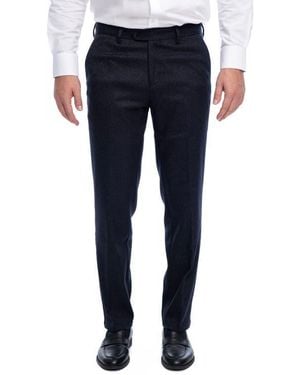 VELLAPAIS Cita Herringbone Straight Leg Pants - Blue