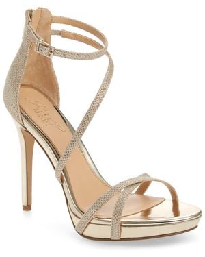 Badgley Mischka Galen Strappy Platform Sandal - Metallic