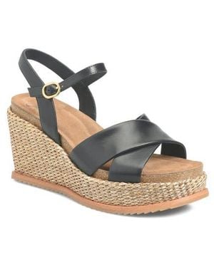 Söfft Diana Espadrille Platform Wedge Sandal - Black
