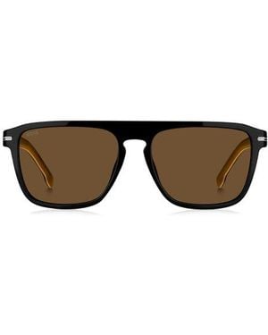 BOSS 56Mm Flat Top Sunglasses - Black