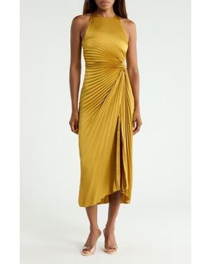 A.L.C. Reagan Asymmetric Pleat Dress - Yellow