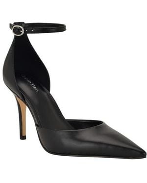 Calvin Klein Olettia Ankle Strap Pointed Toe Pump - Black
