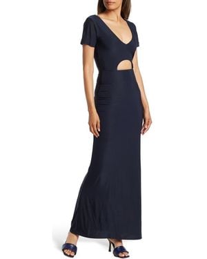 Love By Design Anjelina Slinky Cutout Maxi Dress - Blue